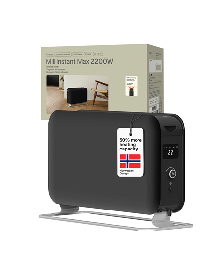 Mill Instant Max Led Portable Heater | CO2200LEDMAXBLACK | Convection Heater | 2200 W | Number of power levels 3 | Suitable for 