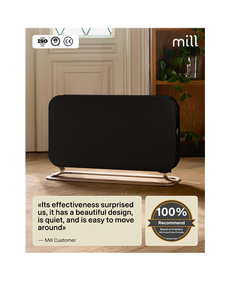Mill Instant Max Led Portable Heater | CO2200LEDMAXBLACK | Convection Heater | 2200 W | Number of power levels 3 | Suitable for 