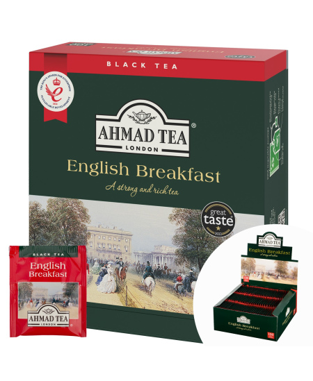 Arbata AHMAD Alu ENGLISH Breakfast, 100 x 2 g arbatos pakelių.