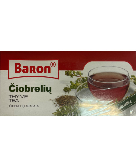 Arbata BARON, čiobrelių, 20 x 1,5 g, maišeliuose