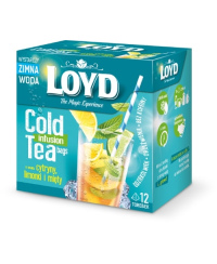 Arbata LOYD Cold Infusion, citrinų, žaliųjų citinų ir mėtų skonio, 12 x 2,5 g