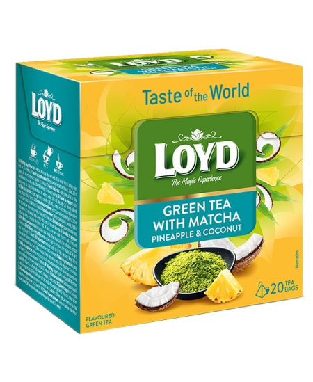 Arbata LOYD Green Matcha&Pineapple, Coconut 20 x 1,5g