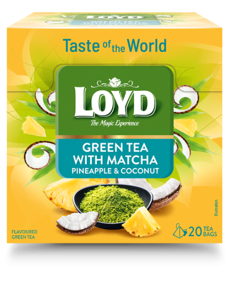 Arbata LOYD Green Matcha&Pineapple, Coconut 20 x 1,5g