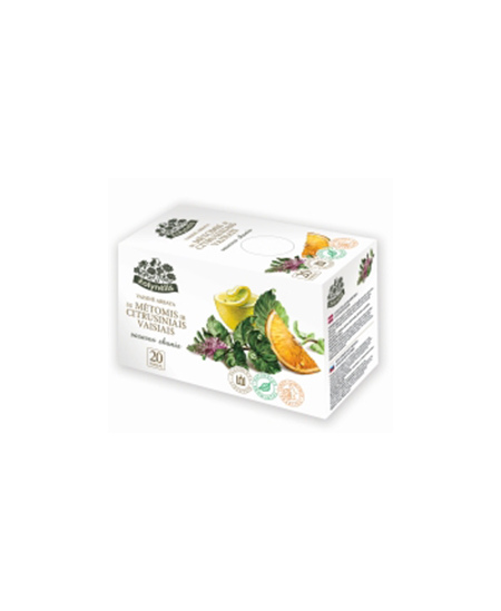 Arbata ŽOLYNĖLIS, su mėtomis ir citrusiniais vaisiais, 20 x 2,5 g