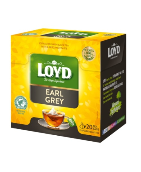 Aromatizuota juodoji arbata LOYD Earl Grey, 20 x 2g