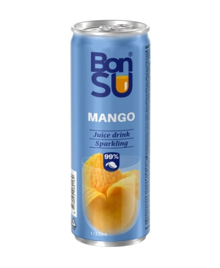 Gazuotas mangų sulčių gėrimas BONSU (99%), 0.33 l D