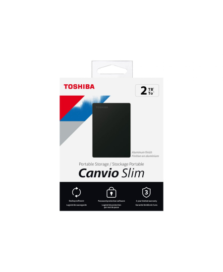 Toshiba Canvio Slim HDTD320EK3EA 2000 GB, 2.5 ",  USB 3.2 Gen1, Black