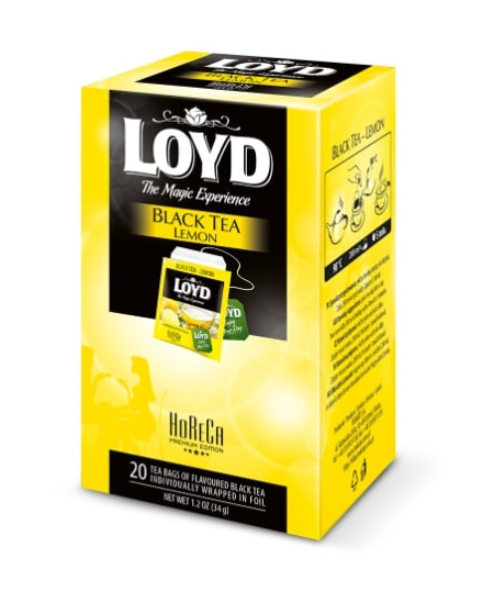 Juodoji arbata LOYD HORECA Lemon, 20 x 1,7g