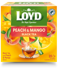 Juodoji arbata LOYD, persikų ir mangų aromato, 20x2g