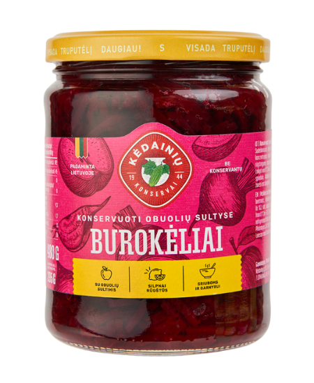 Konservuoti burokėliai obuolių sultyse, 480 g