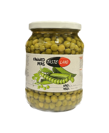 Konservuoti žirneliai TASTE LAND, 660g/445g