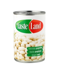 Konservuotos pupelės TASTE LAND, baltos, 400 g/240 g