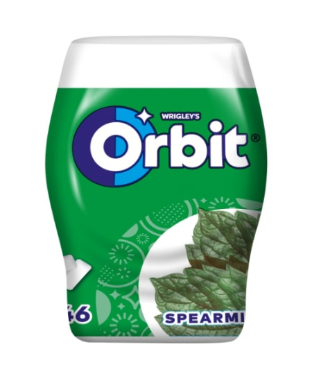 Kramtomoji guma su saldikliais ORBIT becukrė mėtų skonio spearmint, 64g