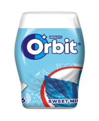 Kramtomoji guma su saldikliais ORBIT becukrė mėtų skonio sweet mint, 64g