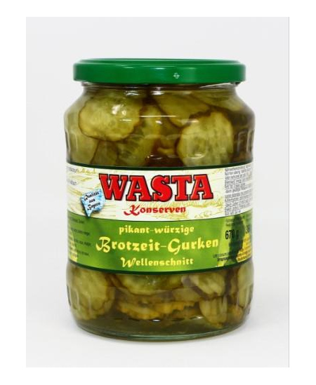 Marinuotų agurkėlių griežinėliai su groveliais, su cukrumi ir saldikliu, 670/360g