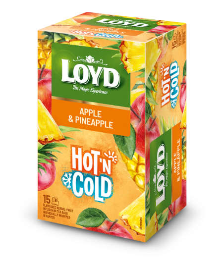 Vaisinis arbatos gėrimas LOYD HOT&COLD obuolių ir ananasų skonio, 15x2 g