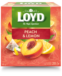 Vaisinis arbatos gėrimas LOYD, persiko ir citrinos skonio, 20x2 g