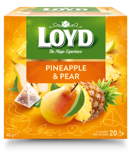Vaisinė arbata LOYD, ananasų ir kriaušių skonio, 20 x 2g