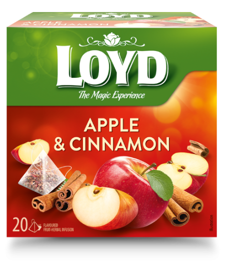 Vaisinė arbata LOYD, obuolių ir cinamono skonio, 20 x 2,5g
