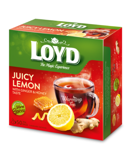Vaisinės arbatos gėrimas LOYD imbiero ir medaus skonio, 50 x 2g