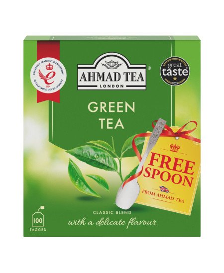 Žalioji arbata AHMAD GREEN TEA, maišeliuose, 100 vnt.