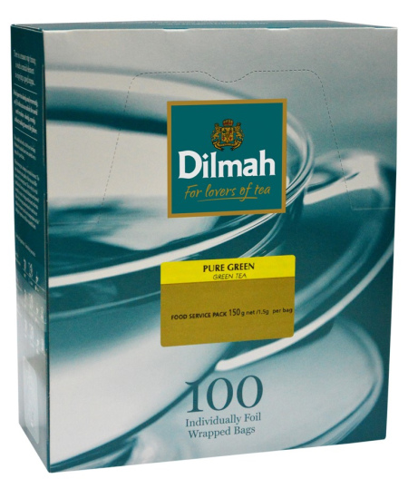Žalioji arbata DILMAH, vokeliuose su siūlu, 100 vnt.