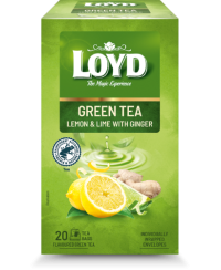 Žalioji arbata LOYD, citrinų-laimų ir imbiero skonio, 20 x 1.7g