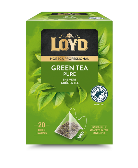 Žaliosios arbatos gėrimas LOYD HORECA pure, piramidės 20 x 1,7g
