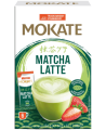 Žaliosios arbatos gėrimas MOKATE Matcha latte su braškėmis, 6 x 14g