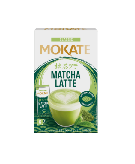 Žaliosios arbatos gėrimas MOKATE Matcha latte, 6 x 14g