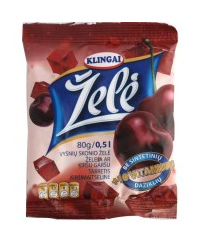 Želė KLINGAI, vyšnių skonio, 80 g