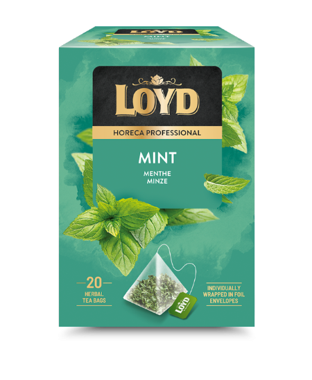 Žolelių arbatos gėrimas LOYD HORECA mėtų skonio piramidė, 20 x 2g