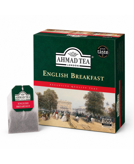 Juodoji arbata AHMAD ENGLISH BREAKFAST, maišeliuose, 100 vnt x 2 g