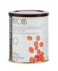 Pusiau džiovinti vyšniniai pomidorai, RISTORRIS, raudoni 750g/450g