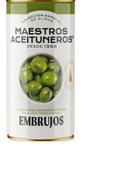 Žaliosios alyvuogės su kauliukais MAESTROS ACEITUNEROS, su aliejumi ir prieskoniais, 350 g/185 g