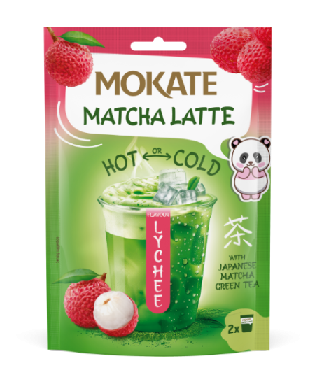 Žaliosios arbatos gėrimas MOKATE Matcha latte ličio skonio 40g