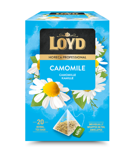 Žolelių arbatos gėrimas LOYD HORECA ramunėlių skonio, piramidė, 20 x 1,5g