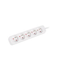 Lanberg Cable Power Strip, 5X French Outlets Quality-Grade Copper, 1.5 m | PS0-05E-0150-W