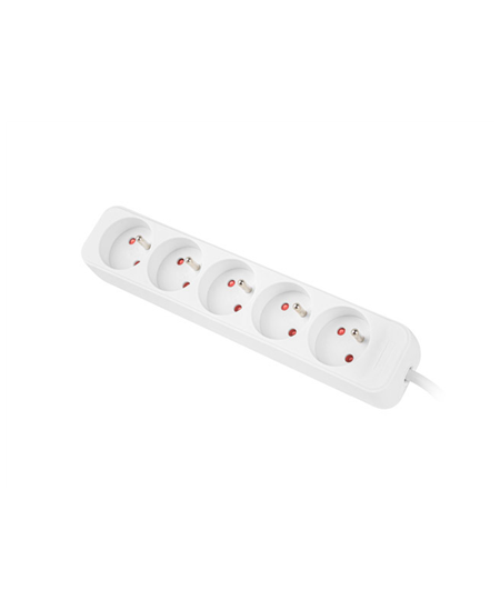 Lanberg Cable Power Strip, 5X French Outlets Quality-Grade Copper, 1.5 m | PS0-05E-0150-W
