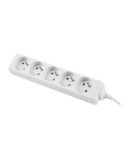 Lanberg Cable Power Strip, 5X French Outlets Quality-Grade Copper, 1.5 m | PS0-05E-0150-W