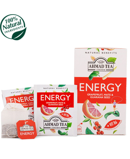 Ahmad Tea Natūrali arbata ''Energy'', vokeliuose, 20 vnt.