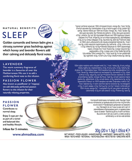 Ahmad Tea Natūrali arbata ''Sleep'', vokeliuose su siūlu, 20 vnt.