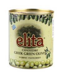 Alyvuogės ELITA žaliosios, be kauliukų, L dydis, 850 g/ 400 g