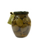 Alyvuogės ELITA, be kauliukų, su migdolais ir jalapenu, 592g/215g
