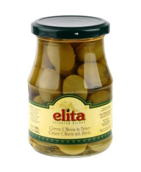Alyvuogės ELITA, žaliosios, su kauliukais, L dydis, 370 g/ 190 g