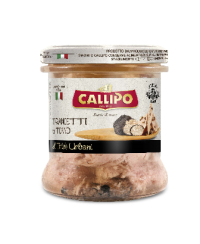 Gelsvauodegio tuno gabaliukai, CALLIPO, su trumais alyvuogių aliejuje 170g