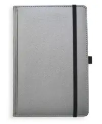 Kalendorius - užrašinė  UNIVERSAL BLACK EDITION, PU, A5, be datų, sidabrinė