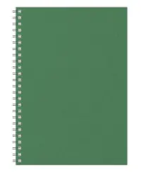 Kalendorius - užrašinė TIMER, su spirale, A5, be datų, 224 lapai, taškeliais, kartoniniu viršeliu, smaragdų žalia