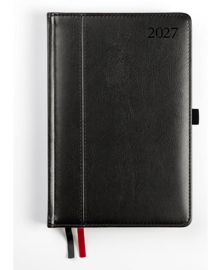 Kalendorius AMBASSADOR Black Edition 2027, A5, PU, matinės juodos spalvos