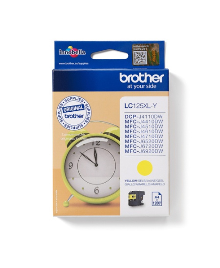 Brother LC125XL (LC125XLY) Rašalinė kasetė, Geltona